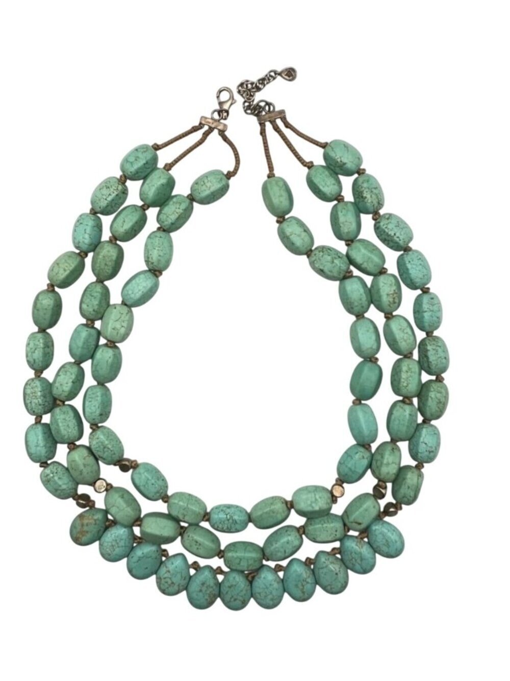Silpada Sterling Silver Three Strand Howlite Drops of the Ocean Necklace N3023